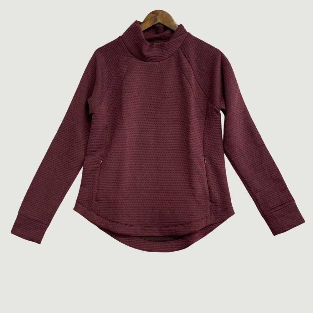 NEW Bench Urbanwear Dark Red Thermal Pullover Women's S Sweatshirt M0190